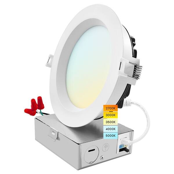Luxrite 5" LED Recessed Ceiling Light JBox 18W 5 Color Selectable